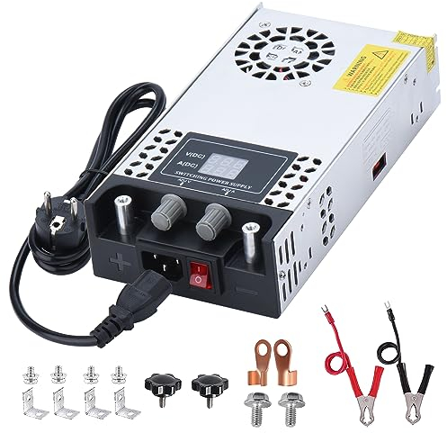 NUOFUWEI Einstellbares DC 0-48V 12.5A 600W Netzteil - AC 230V auf DC 0-48Volt Transformator Mit LED-Anzeige, Einstellbare Ausgangsspannung Und Strom