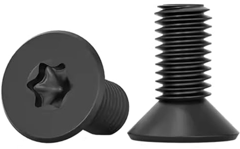 Drenky M8 Självgängande Skruv med Platt Huvud Torx Svart 304 Rostfritt Stål Mekanisk Buller Standard Helgevindsskruv För Verktygsmaskiner Och Hemmaredskap, M8 X 12 mm, 10 Styck