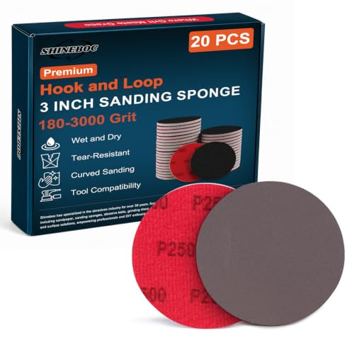 20 Pzs Esponja de Lijado, De Lijado En Seco y Húmedo Bloque De para Madera blanda, Pintura sobre madera para Pulir Muebles Madera Metal 2500 Grit