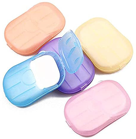 Lot de 5 boîtes de savon jetables en papier pour nettoyage des mains - Pour l'école, l'intérieur, l'extérieur, les voyages, le camping, la randonnée, les soins personnels