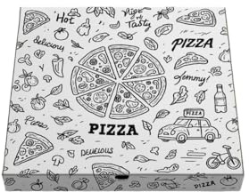 TOMMI Pappschachteln für Pizza, 50 x 50 x 5 cm, Packung mit 50 Stück