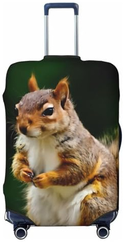 Reisegepäckhüllen mit Eichhörnchen, die Erdnüsse auf dem Baum essen, elastische Kofferabdeckungen, Schutz für Gepäck, 45,7 - 81,3 cm, Schwarz , xl