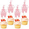 Gyufise Cupcake-Topper, Prinzessinnenschloss, Glitzer-Schloss, Thema, Geburtstagsparty, Dekoration, Prinzessinnen-Geburtstag, Kuchendekoration für Babyparty, Prinzessinnengeburtstag, Partyzubehör