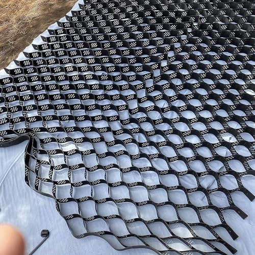 Stabilisateur de gravier, géogrille en nid d'abeille, stabilisateur de gravier découpable pour allée de jardin, noir, 5 cm de haut, pour terrasse et allée