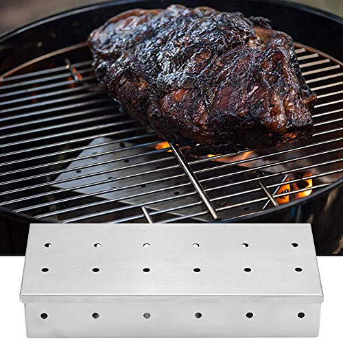 CFTGIW Utomhus Bbq Rostfritt Stål Köttgrill Rökare Låda Leveranser för Träkol Bbq är Din Multi-ho Boxsmoker Boxstainless Stål Rökare Boxgrilling Accessorygrill Låda