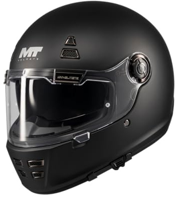 MT Helmets Jarama SV – Casco Moto Integral Retro con Visor Solar Retráctil Full Vision, Interior Lavable, Ventilación Avanzada y Calota HIRP | Homologado ECE 22.06 & DOT