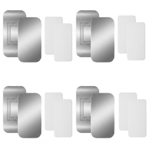 Merzio Ultra Thin Magnetic Door Catch 4 Pack Stainless Steel Adhesive Cabinet Magnets Quiet Drawer Closures Punch-Free Magnet Latch for Kitchen Cupboard Wardrobe Sliding Door Internal Doors