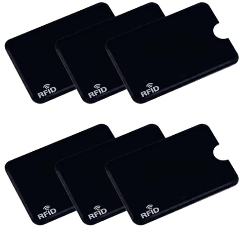 tsejitxin Tarjetas Bloqueo RFID NFC, 6 Piezas, Negro