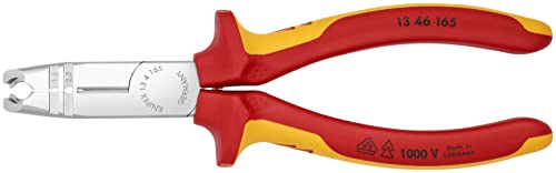 KNIPEX Abmantelungszange auf SB-Karte isoliert mit Mehrkomponenten-Hüllen, VDE-geprüft verchromt 165 mm, 13 46 165 SB