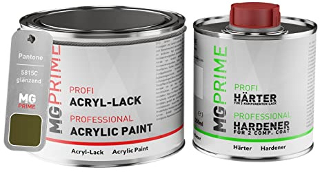 Pantone 5815C Green Peinture acrylique brillante Pot de 0,75 litre / 750 ml, y compris le durcisseur
