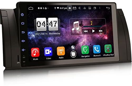 Erisin 9 8-Core 4GB RAM 64GB ROM Android 11 Radio Coche Bluetooth para BMW Serie 5 E39 X5 E53 M5 Navegación GPS Apoyo Wireless Carplay WiFi Android Auto DSP Dab+ FM RDS DVR TDT OBD2 TPMS Estéreo