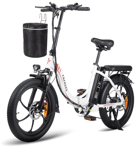Fafrees F20 elcykel 20 * 3.0 tum, hopfällbar e-cykel 250W, elcykel vikbar vuxen 36V 18Ah batteri, räckvidd 70-140 km, stadscykel 25 km/h