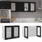 AJSEOYBS Pensile Da Cucina,Pensili Cucinaarmadio Sospeso Con Vetro Nero 80x31x60 Cm In Truciolatoadatto Per Cucina, Sala Da Pranzo, Ristorante, Camera Da Letto, Soggiorno