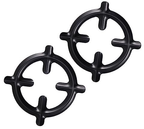 Uonlytech 2stücke Gasherd Topfträger Aus Schwarzer Kaffeekannenhalter Für Kleine Töpfe Hitzebeständig Rutschfest Und Stabil Für Haushaltstarkochfelder