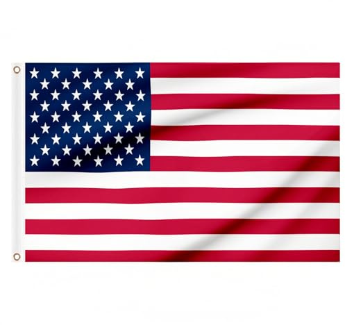 2pcs American Flag 5ft x 3ft, Large America USA Flags with Brass Eyelets for 4th July Party Veterans Day Memorial Day Decorations