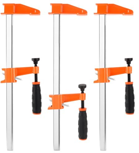 YAYODS 3 Stück 450mm Schraubzwingen Set - Schraubzwinge Spannweite 300mm - Zwinge Maultiefe 60mm - Zwingen Groß für Holz, Führungsschienen, Präzises Fixieren