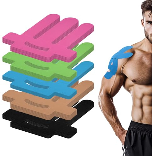 Kinesiotapes für Schulter, 15 Stück Precut Kinesio Tape Sport Vorgeschnitten für Schulterschmerzen, Kinesiologie Vorgeschnittener Schulterbandage Original Baumwolle, Wasserfestes Trage-komfort