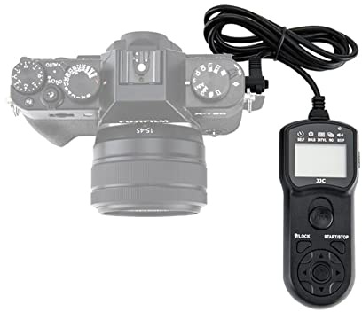 JJC Intervalometer Timer Remote Control Time-Lapse Video Compatible with Fuji-Film X-T3 X-T4 X-T30 X-PRO3 X-T2 X-T1 X-T20 X-T10 X-PRO2 X-T100 X100V X100F X100T X-E3 GFX 100/50R/50S Replace RR-100