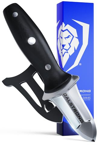 Dalstrong Clam Oyster Knife- 3” Shellfish & Oyster Shucker Clamp Knife - Gladiator Series Elite - Forged HC German Steel - Crab Eating Utensils- G10 Handle - W/Sheath- NSF Certified