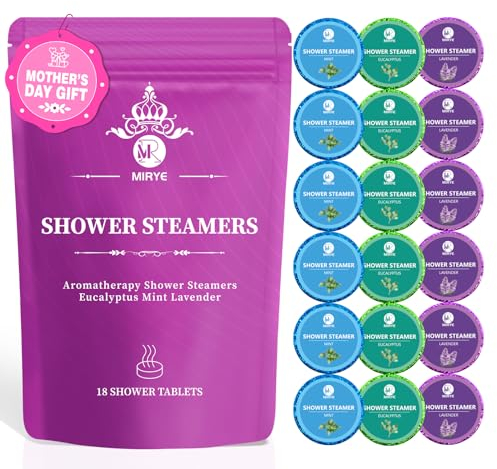MR MIRYE Duschbomben Für Frauen Männer, 18 Stück mit 3 Düften, Shower Steamer Aromatherapie, Geburtstagsgeschenk für Freundin Mama, Geschenkidee, Badebomben Badekugeln Alternative