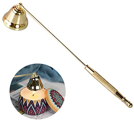 Ainmto Éteignoir à Bougie Doré, Bougie Extincteur en Acier Inoxydable pour Éteindre la Flamme d'une Bougie en Toute Sécurité