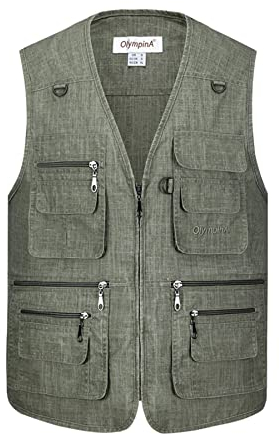 Btmpmcs Herren Outdoor Anglerweste mit vielen praktischen Taschen Sommer Atmungsaktiv Multifunktionsweste Leicht Jagd Camping Safari Weste Ärmellos Jacke