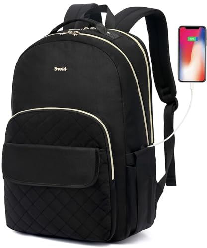Rucksack Damen Laptop 17,3 Zoll,Rucksack Schule Mädchen Schulranzen Frauen Schultasche Studenten Groß für Uni Studium Arbeit Büro Freizeit,Rucksack Alltag Lehrerrucksack mit Stilvollem Stichmuster