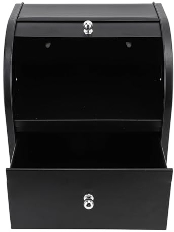 AUNMAS Double Layer Bread Box, Durable Carbon Steel Construction, Large Capacity Storage For Kitchen Counter, Pantry Or Entryway Organization, Black