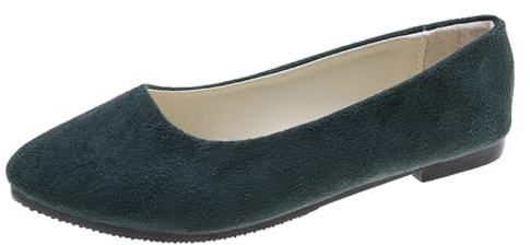 Rojeam Ballerine Classiche Donna Scarpe Ballerine Pieghevoli Scarpe da Mettere Suola Morbida Verde Scuro 34 EU