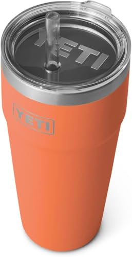 YETI Rambler Straw Cup, Vacuum Insulated, Stainless Steel with Straw Lid, King Crab, 26oz (769ml)