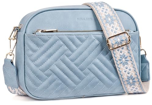 Roulens Gesteppte Damen Handy Umhängetasche, Veganes Leder Handy Schultertasche, Crossbody Bag für Damen mit Verstellbarem Breiter Gurt