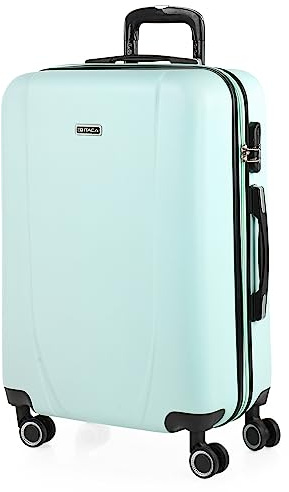 ITACA - Maleta Mediana con 4 Ruedas Giratorias para Viajes Largos Tipo Trolley Ideal como Maletas de Viaje Grandes 23 Kilos y Maleta Viaje Mediana Resistentes, Verde Menta