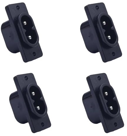 2-stifts kontakt IEC320 C8 rak kontakt 250 V AC 2,5 A IEC ingångsmodul strömkontakt rak skruvmonteringsadapter för elektriska apparater