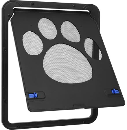 Husdjursklucka flugskärmsdörr 29 x 24 cm, kattlucka insektsnät andas med magnetstängning, hundlucka flugnätdörr robust för katter små hundar