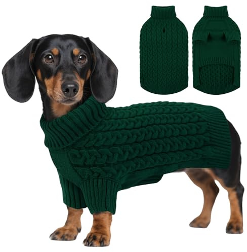 ASENKU Jersey para Perros Mediano M,Jersey de Punto Lavable con Cuello Alto, Suéter para Perros Gato Cálido Ropa de Invierno,Abrigo para Mascotas para Bulldog Frances,Chihuahua,Teckel