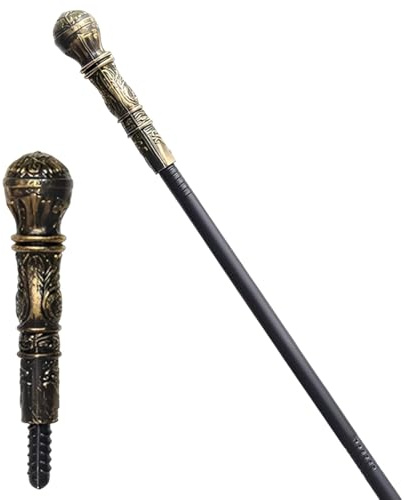 AEKZOX Bastone da Passeggio Gotico, 1 Pezzo, Elegante in Stile Vintage, Halloween, Vampiro, Costume da Faraone, Scettro, Accessorio per Strega, per Bambini, per Adulti, per Costumi