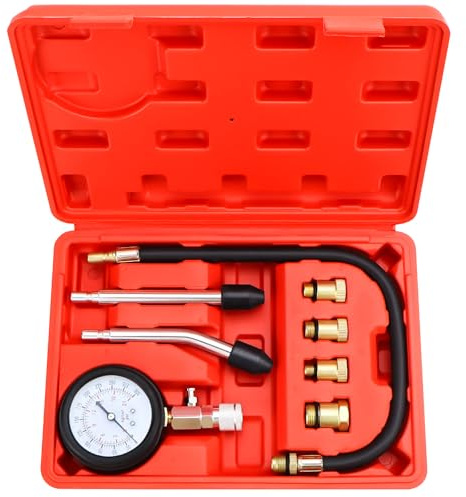 LPZMPZ Tester di compressione, tester di compressione, kit di compressione per auto, moto, camion, auto, M10 M12 M14 M18 (rosso)
