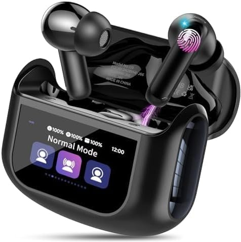 Thunelec Écouteurs Bluetooth pour écran Tactile - Écouteurs Intra-Auriculaires sans Fil Bluetooth 5.4 - avec Micro antibruit ANC+ENC - 48 Heures - Basses Profondes et immersives - Noir