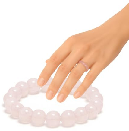 PURAJA Ädelstentring av äkta natursten | elastisk anti-stressring | 3 mm pärlring av högkvalitativa mineraler, ädelstenar, Amazonit