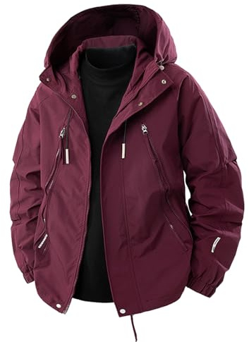 Cocila Men'S Plus Size Trendy Casual Top Hooded All Loose Strap Solid Color Windproof Snowboard Men (Red, Xxxxl) Coats Long Coat Trench Mens Wool Winter And Jackets Parka Jacket Reefer Over For