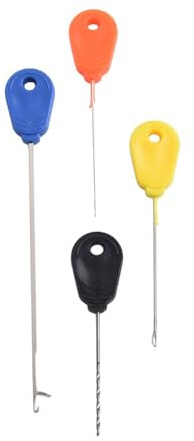 Homeponnew Équipement de pêche essentiel : cet ensemble complet de 4 aiguilles à appât est essentiel pour tout pêcheur cherchant à améliorer ses compétences de fabrication de bas de ligne et son
