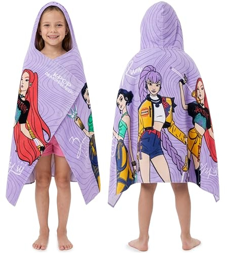 Get Trend KPop Demon Hunters Asciugamano Bagno Bambina con Cappuccio Telo Mare Estivo Cotone Morbido per Piscina Spiaggia e Bagno Idea Regalo Ragazza