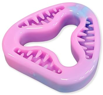 ETIALURE Juguetes para Cachorros Rosa, Juguetes para Masticar para Perros Pequeños, Alimentador Lento para Mascotas para Reducir el Aburrimiento (Triangular)
