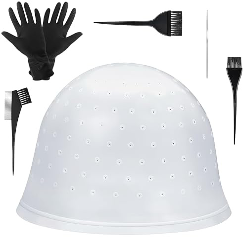Bangbobi - Kit Cappello per Meches in Silicone con Pennelli e Ago per Colorazione, Cappello per Highlights, Cappello per Meches, Set Pennelli per Tinta per Donne e Ragazze