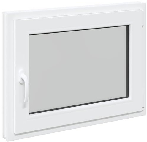 vidaXL Tilt & Turn Källarfönster RISOR 80 x 60 cm PVC och glas