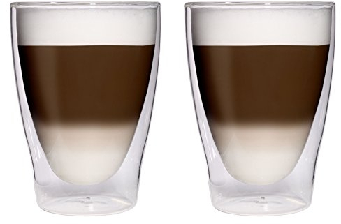 Filosa® Latte Macchiato Gläser doppelwandig (2x 280ml), Espresso Gläser, Teegläser, Cappuccino Gläser, Thermogläser doppelwandig Latte Gläser, Doppelwandige Gläser Latte Macchiato, Kaffeegläser