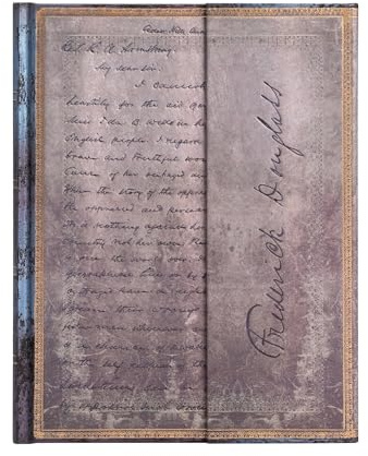 Carnet rigide Paperblanks Frederick Douglass, Lettre pour les Droits Civils Ultra Ligné 144p.: Hardcover, Wrap Closure, 120 gsm, ribbon marker, memento pouch
