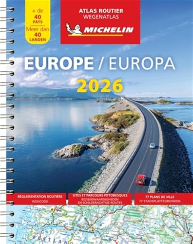 Atlas Europe 2026 (A4-Spirale): wegenatlas 1:3 000 000 (Michelin Atlassen)