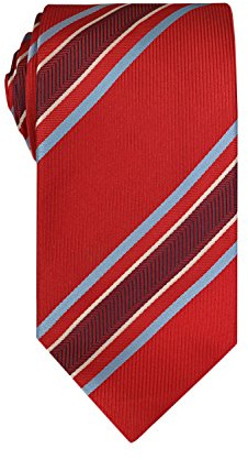 Remo Sartori - Cravatta In Pura Seta A Righe Regimental, Largh 8.5 cm, Made In Italy, Uomo (Rosso)