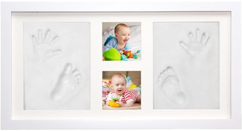 Bubbleliss Baby Hand and Footprint Kit Makes A Great Gift Present for Birthdays, Christenings and Baby Showers, Newborn Baby Keepsake Frames (Large)